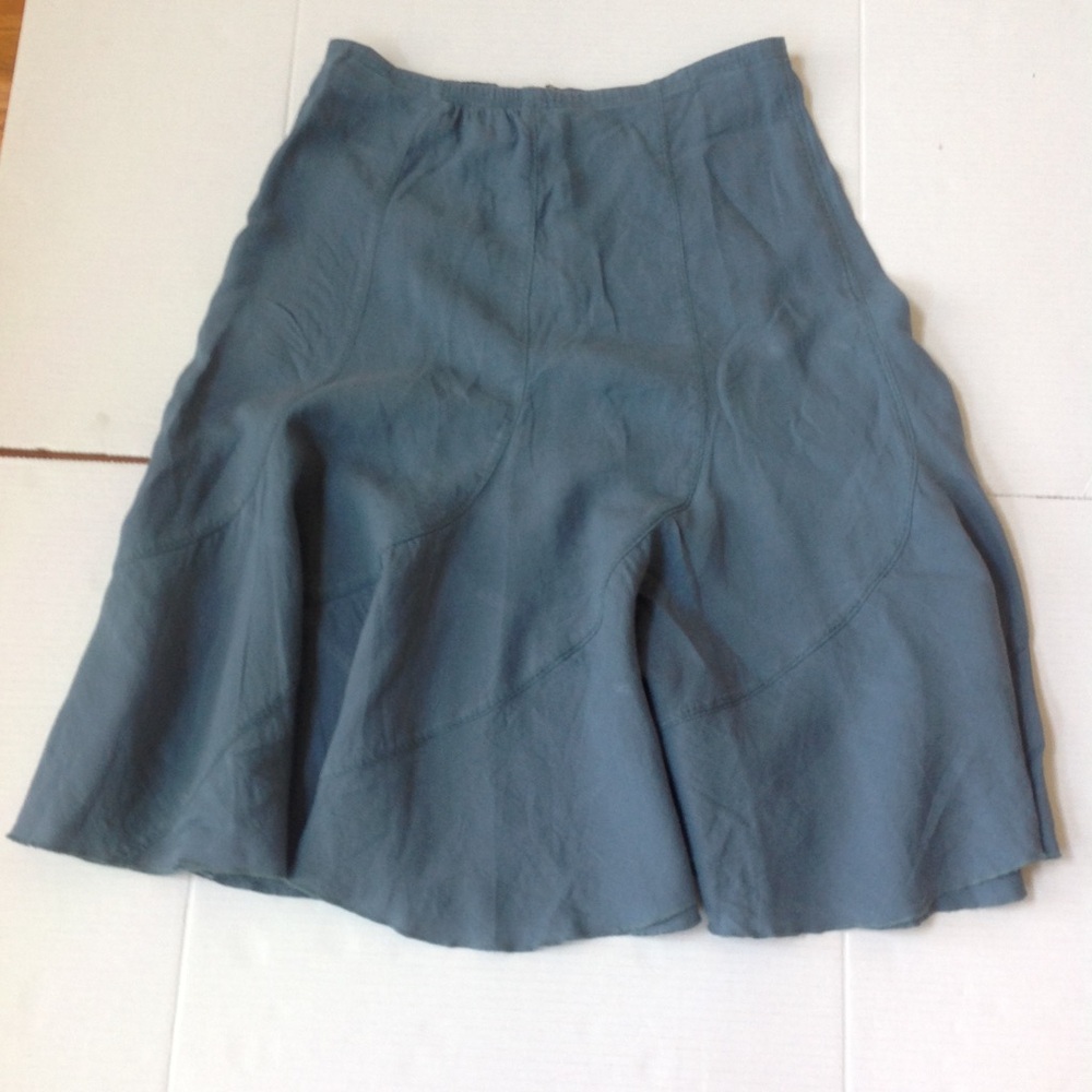 J. Jill Blue Green Linen Skirt Flare